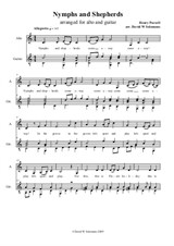 Nymphs and Shepherds – arranged for alto and guitar