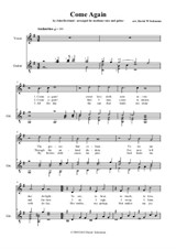Come again – arranged for medium voice and guitar