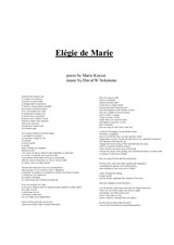 Elégie de Marie – alto voice and guitar